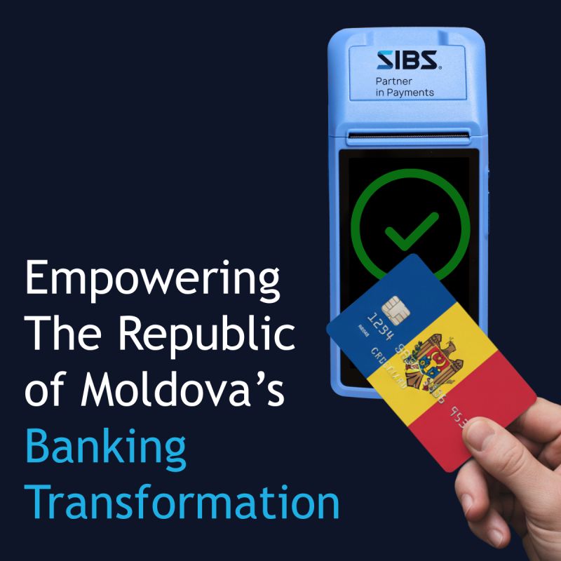 POS SIBS Romania cu plata realizata pe ecran si card cu steag Moldova